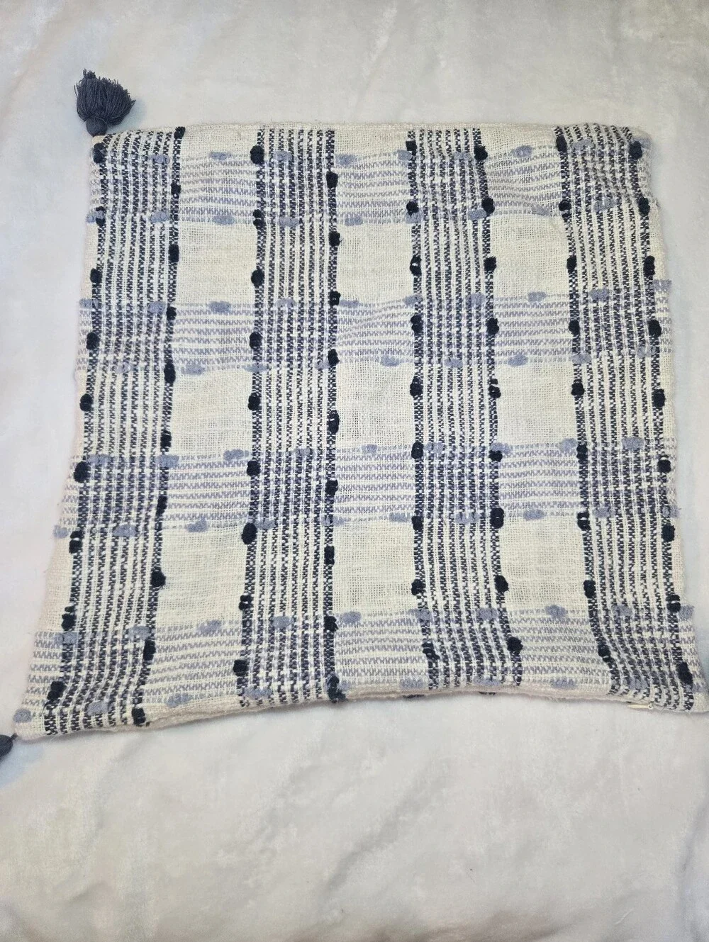 Anthropologie Throw Pillow Cover Braided Fringed Boho Cottagecore Cozy